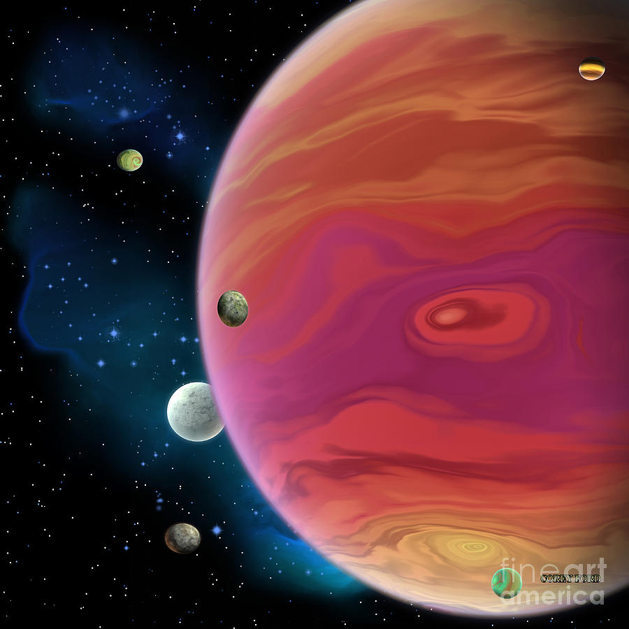 Jupiter Planet Painting by Corey Ford