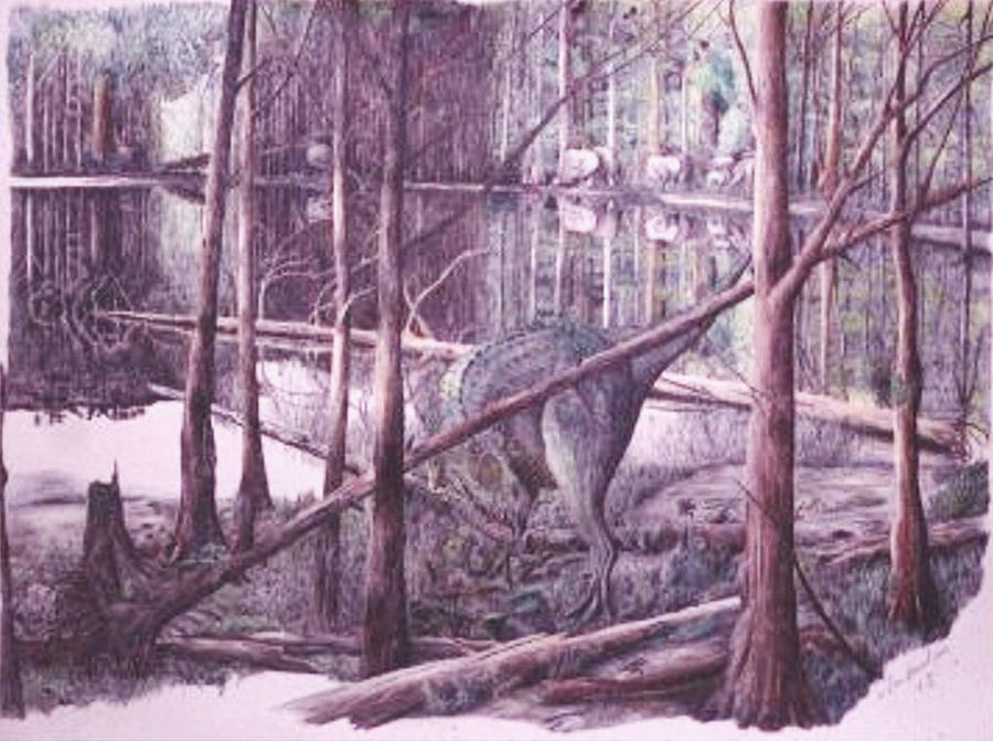 Jurassic Park Drawing - Jurassic Park by Dan Hausel