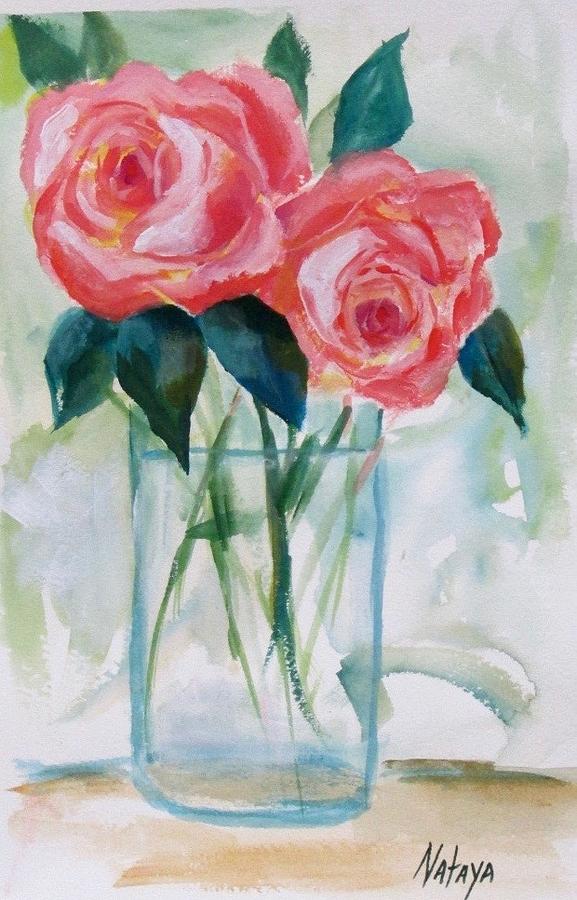 Rose Painting - Jus The Two of Us by Nataya Crow