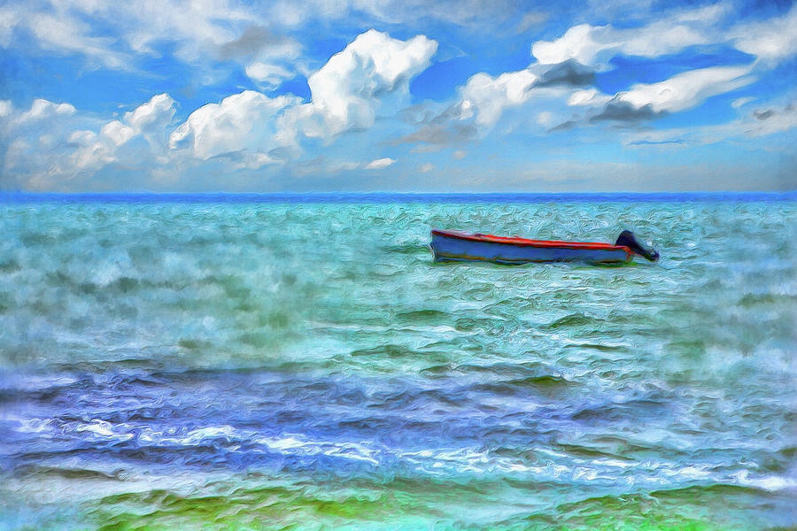 Just a Boat on the Outer Banks AP Digital Art by Dan Carmichael