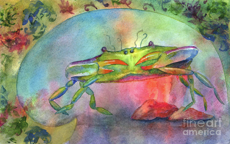 Just a Little Crabby Painting by Amy Kirkpatrick