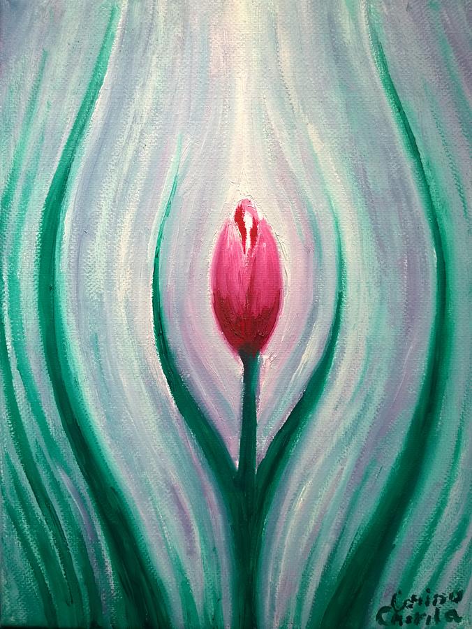 Tulip Painting - Just a tulip by Chirila Corina Tulip Painting - Just a tulip by Chirila Corina