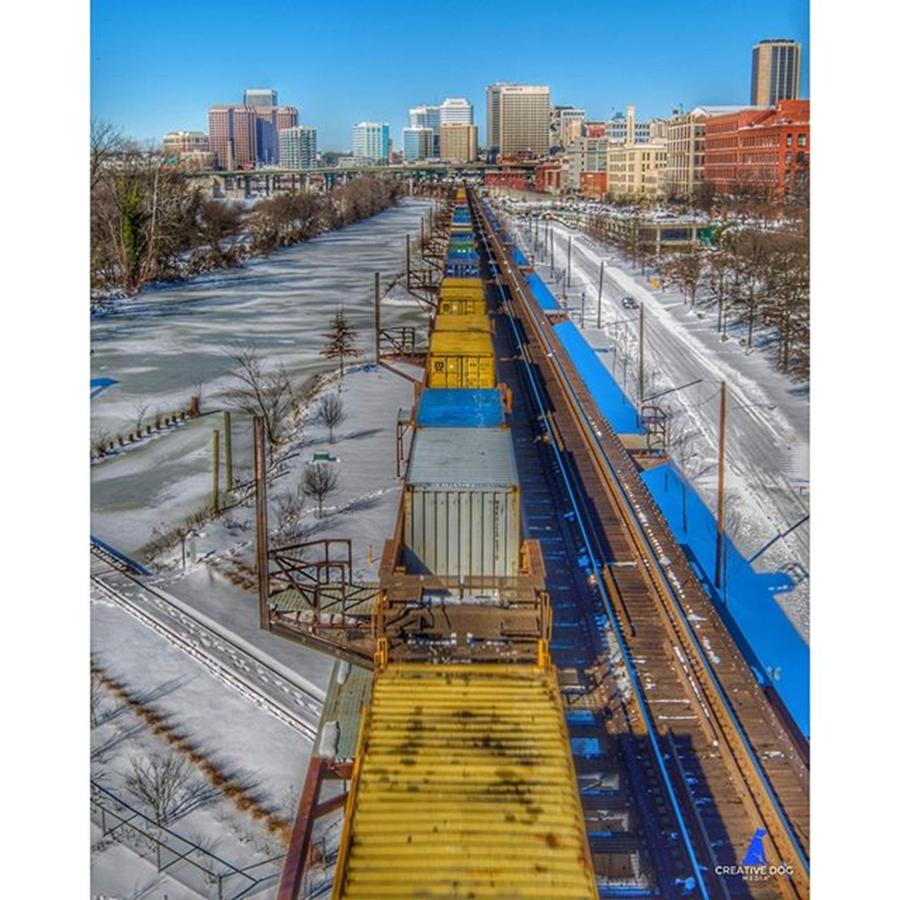 Rva Photograph - Just Above Some Container Cars Rolling by Creative Dog Media 