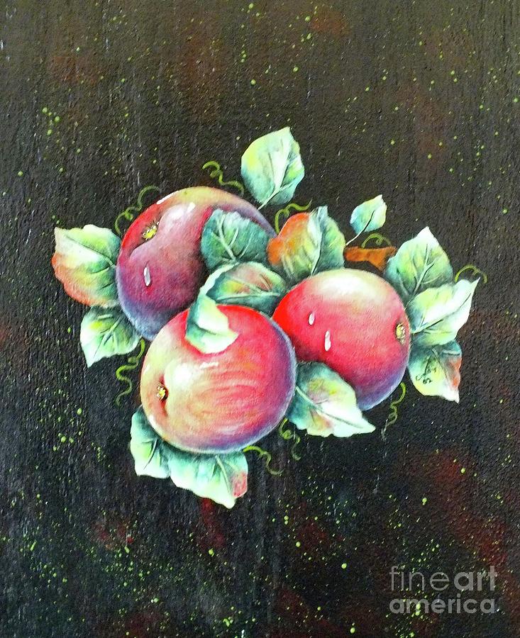Just Apples Painting by Cindy Treger