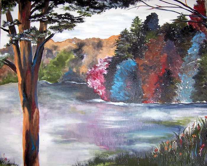 Just Around the Bend Painting by Amanda Sanford