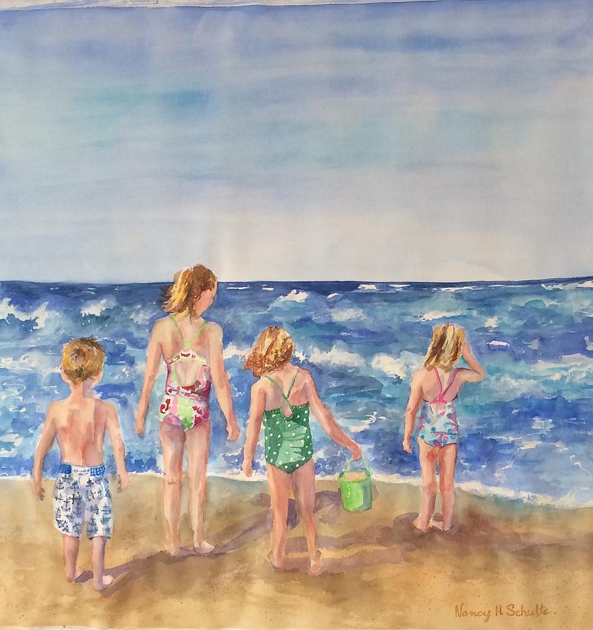 Just Beachy Painting by Nancy Henkel Schulte