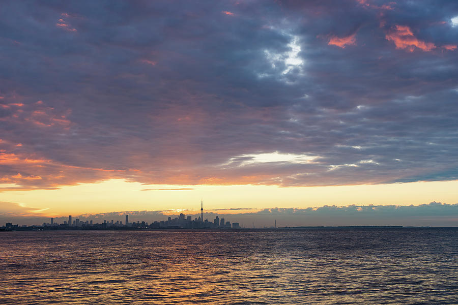 Just Before Sunrise - Toronto Skyline Silhouette Photograph by Georgia Mizuleva