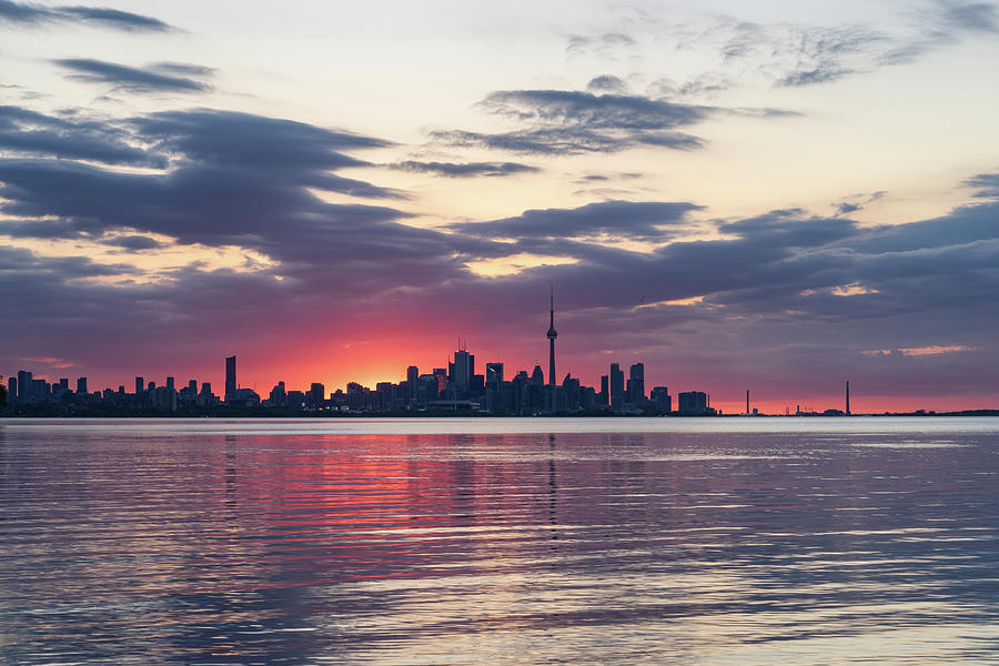 Just Before - the Sun is About to Rise Over Toronto Skyline Photograph by Georgia Mizuleva