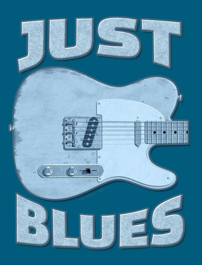 Music Digital Art - Just Blues Shirt by WB Johnston