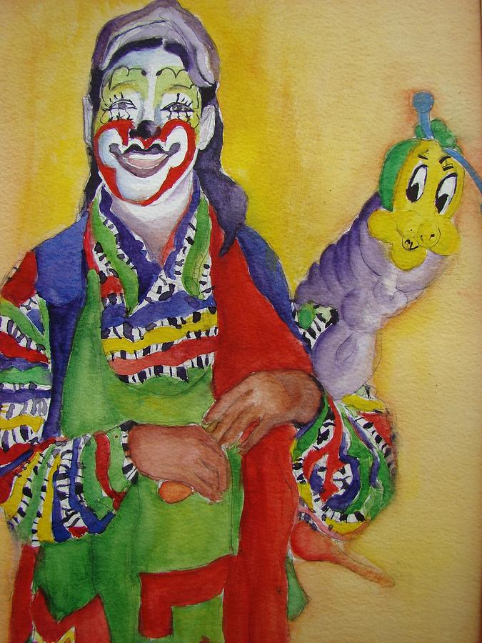 Just Clowning Painting by Myra Evans