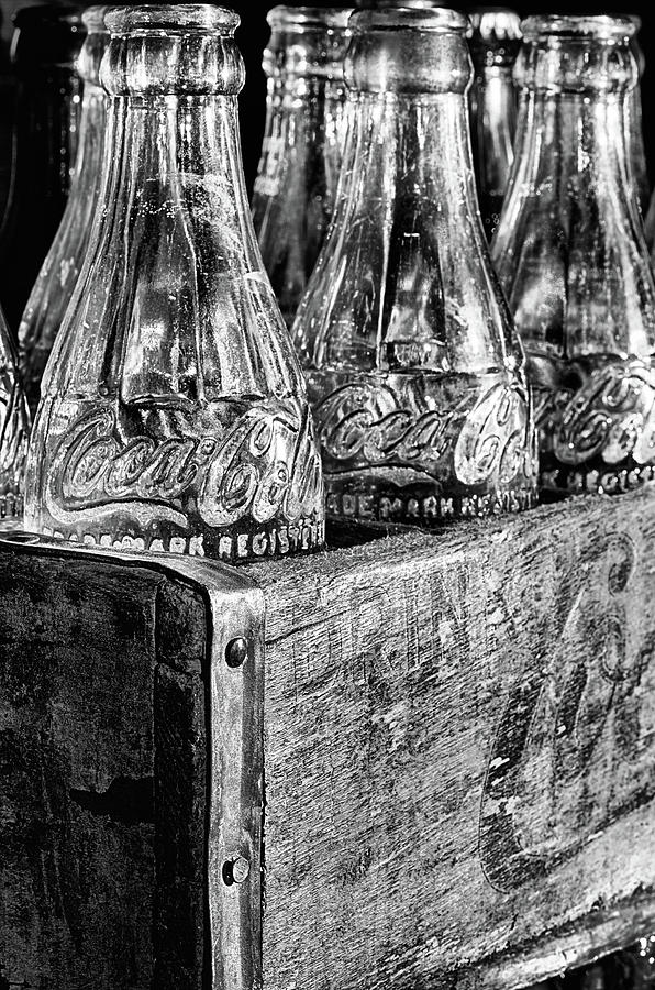 Just Coke Bottles Black and White Photograph by JC Findley