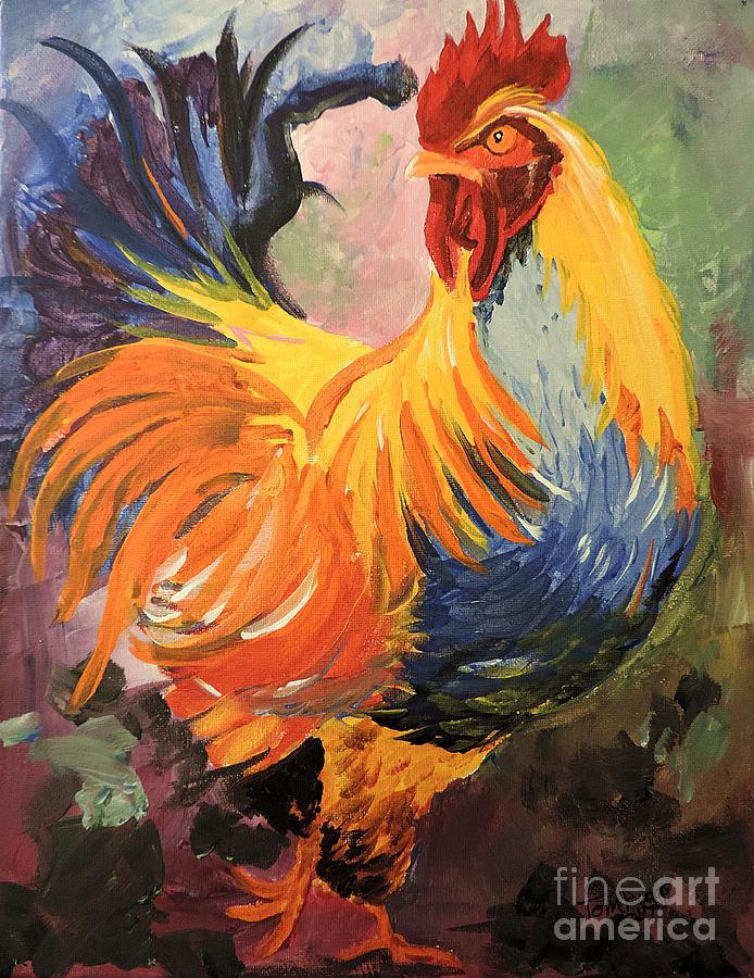 Just Dont Call Me Chicken Painting by Tom Riggs