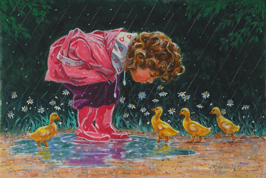 Just Ducky Painting by Richard De Wolfe