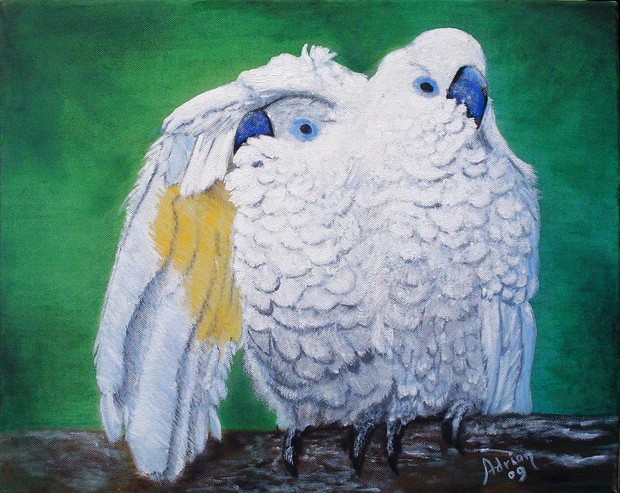 Bird Painting - Just friends by Adrian Olteanu