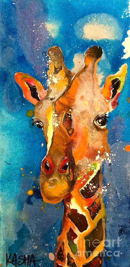 Just Giraffe Painting by Kasha Ritter