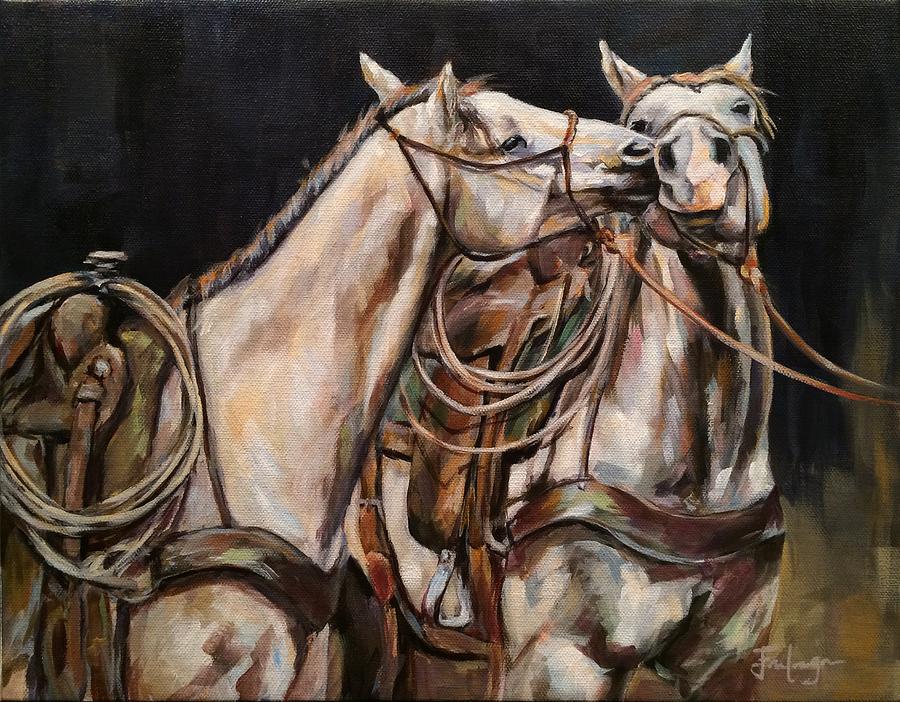Just Horsin Around Painting by Joan Frimberger