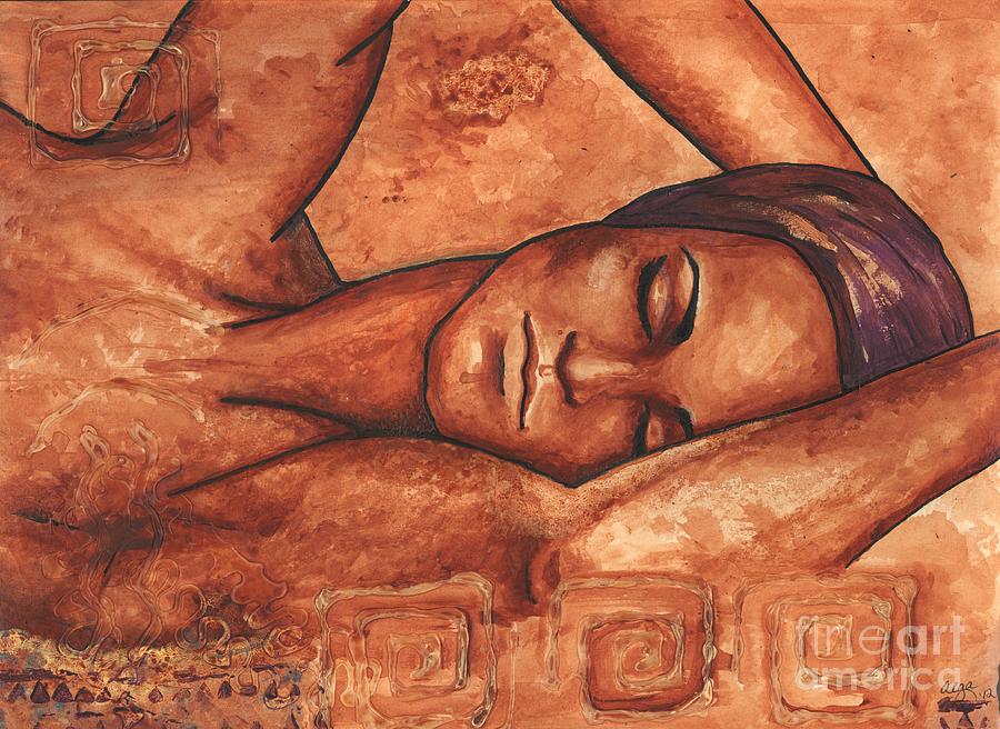 Just lay back and relax and . . .  Painting by Alga Washington