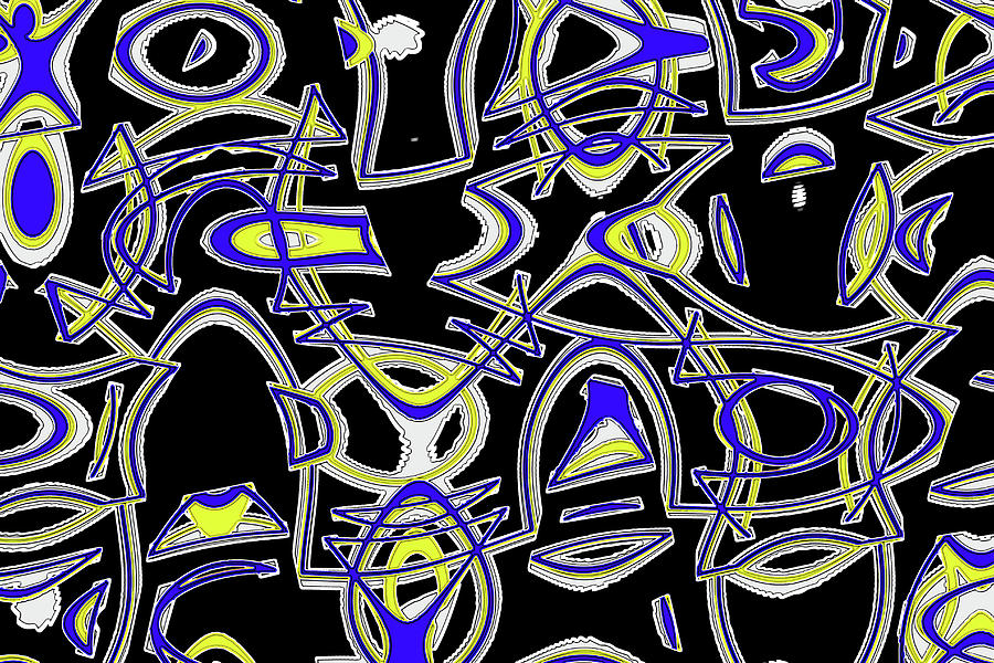 Just Lines On Black Abstract Digital Art by Tom Janca