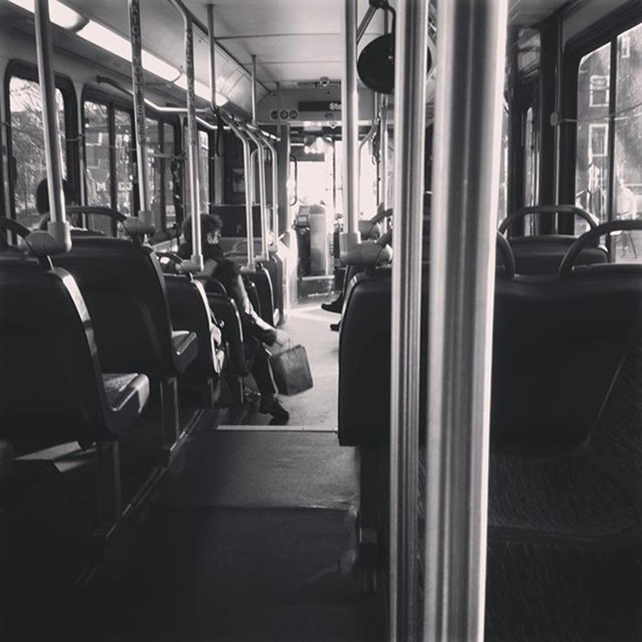 Black And White Photograph - The Bus Life by Maria Meeds