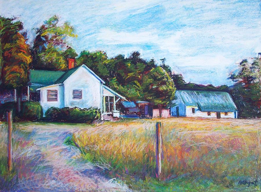 Farm Drawing - Just off 64 from Jordan by Bethany Bryant
