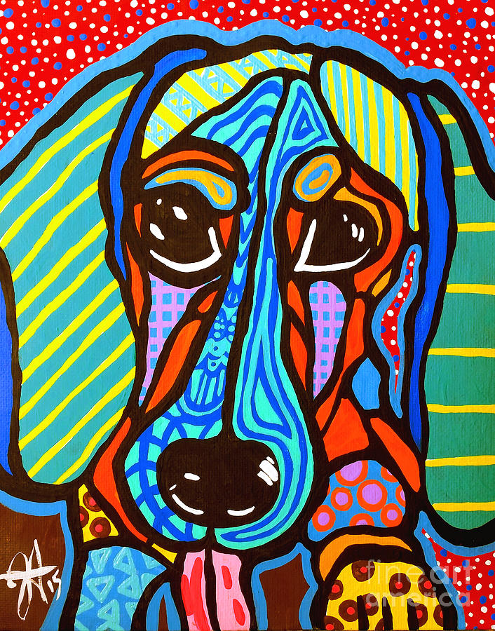 Buster Dachshund Weinner German Small Dogs Dog Puppy Gift Painting by Jackie Carpenter