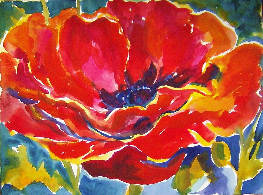 Just One Poppy  SOLD Painting by Tf Bailey