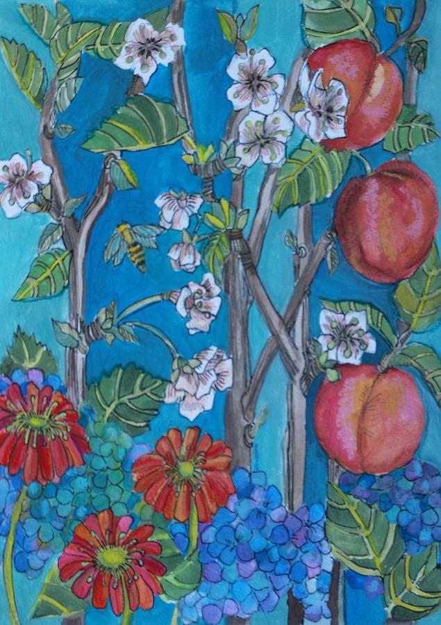 Fruits And Flowers Painting - Just Peachy by Jennifer Toolan