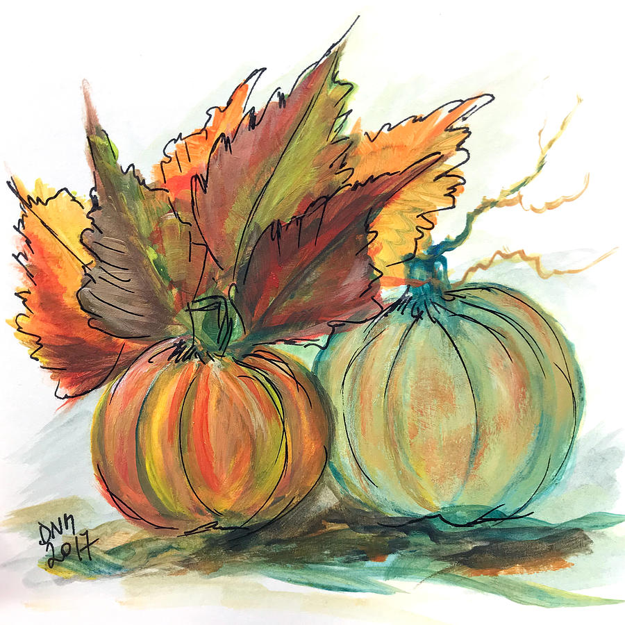 Just Pumpkins Painting by Dorothy Maier