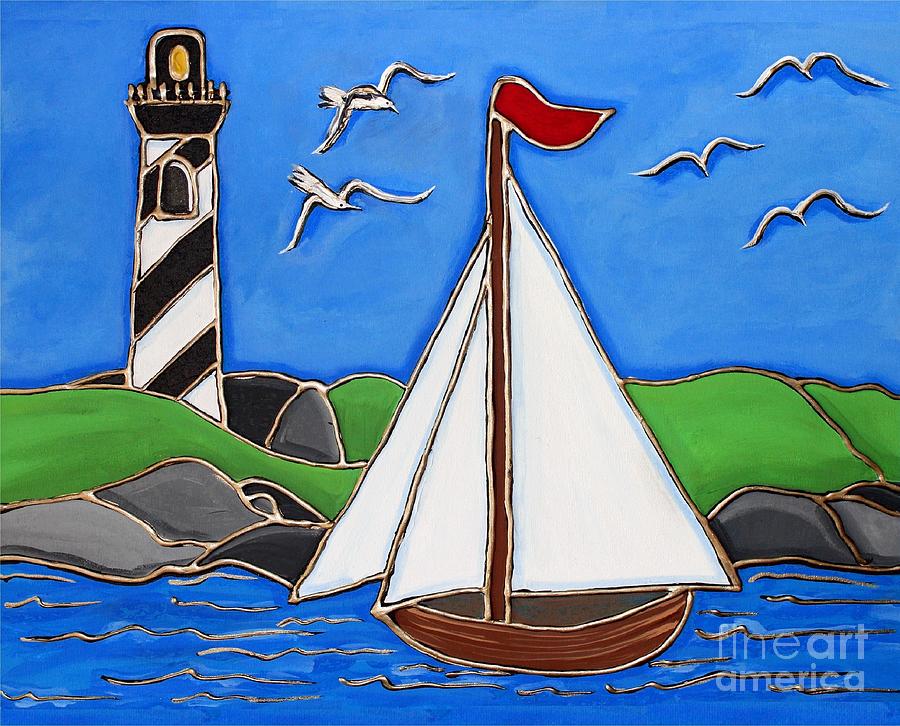 Just Sailing By Painting by Cynthia Snyder