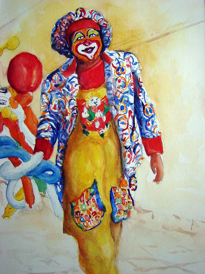 Clown Painting - Just Strolling by Myra Evans