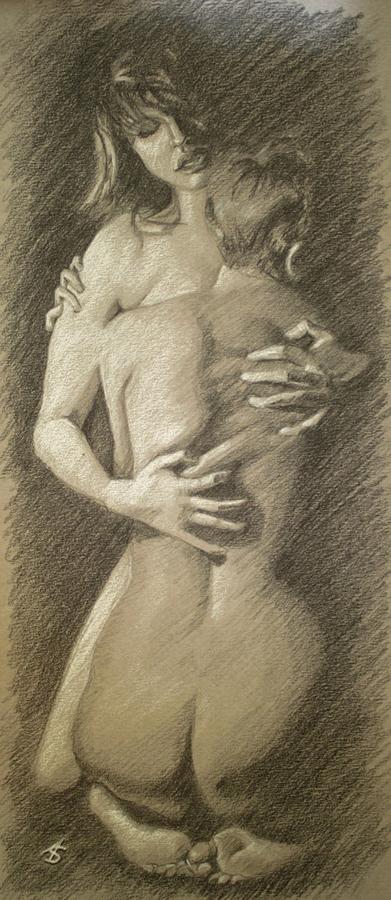 Nude Drawing - Just to See Whats on the Inside by Alison Schmidt Carson