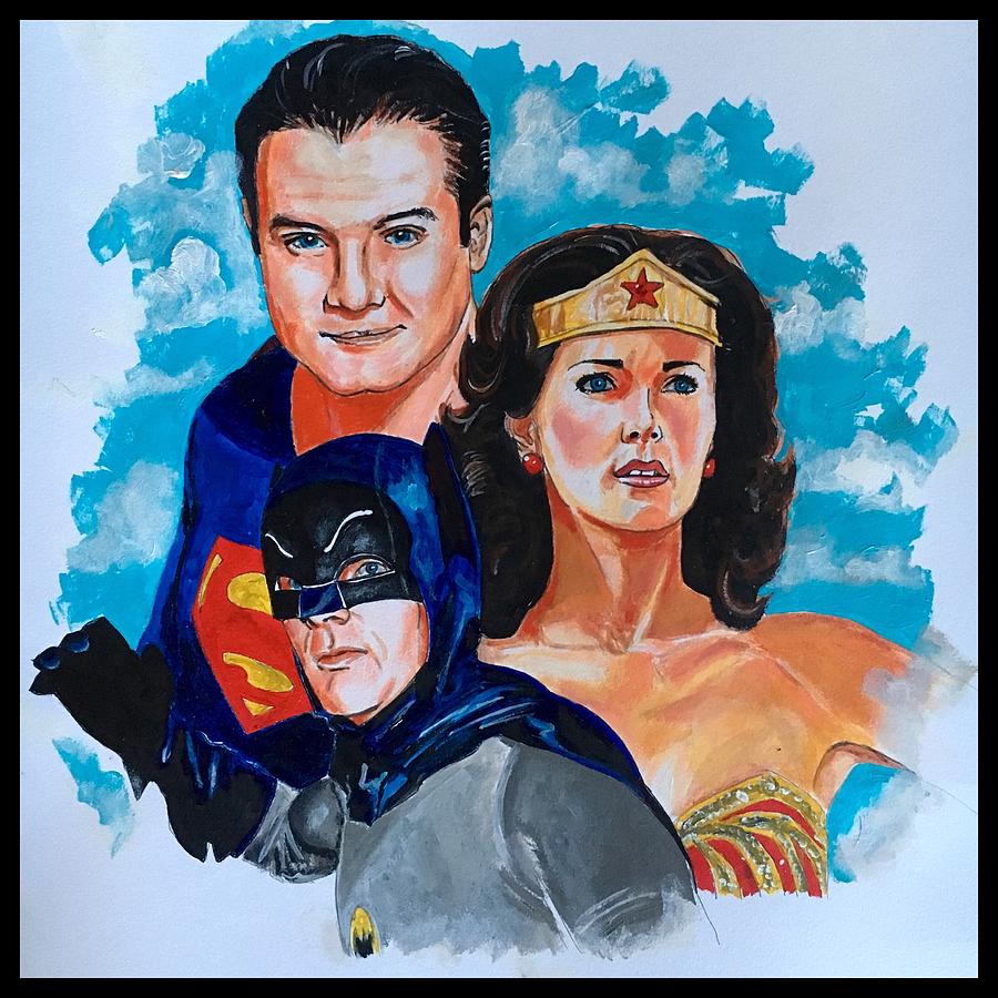 Batman Movie Painting - Justice League by Joel Tesch