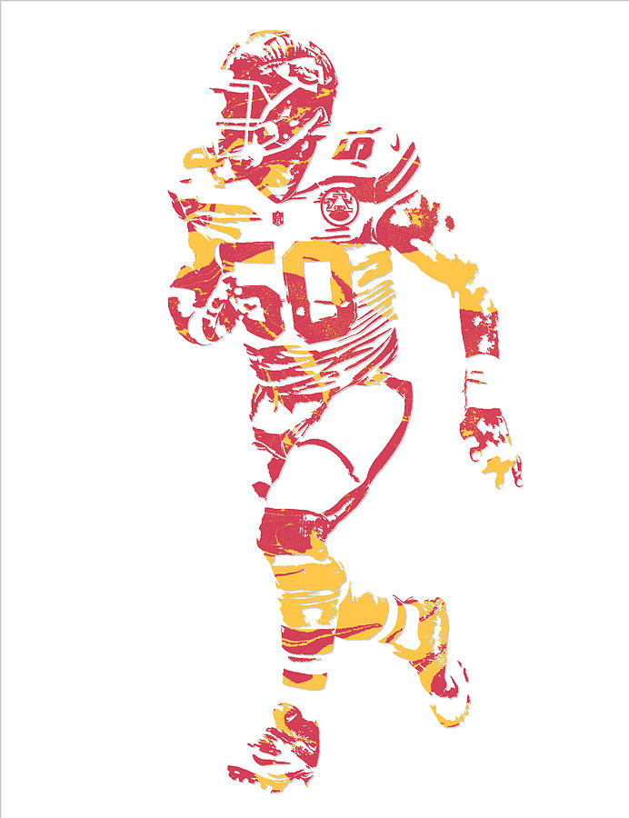 Justin Houston KANSAS CITY CHIEFS PIXEL ART 6 Mixed Media by Joe ...