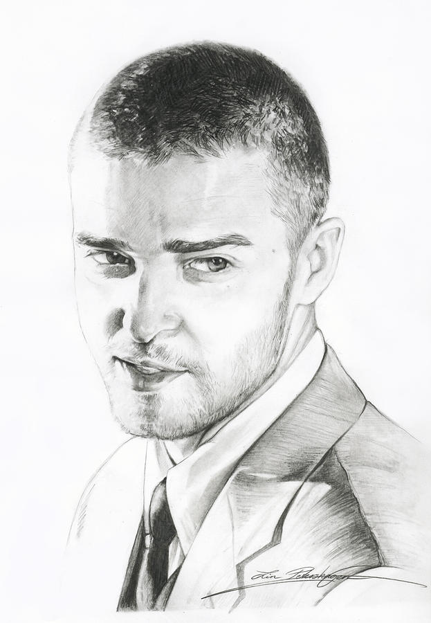 Justin Timberlake Drawing Drawing by Lin Petershagen
