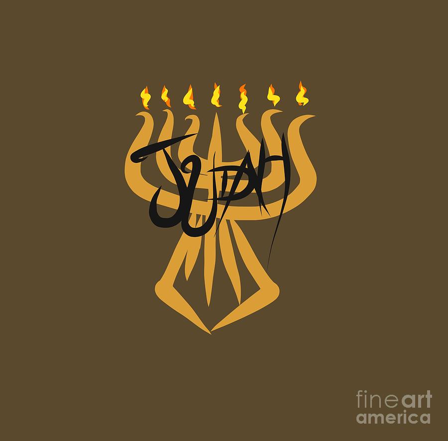 Menorah Drawing - Juuuuuuudah by Robert Watson Menorah Drawing - Juuuuuuudah by Robert Watson