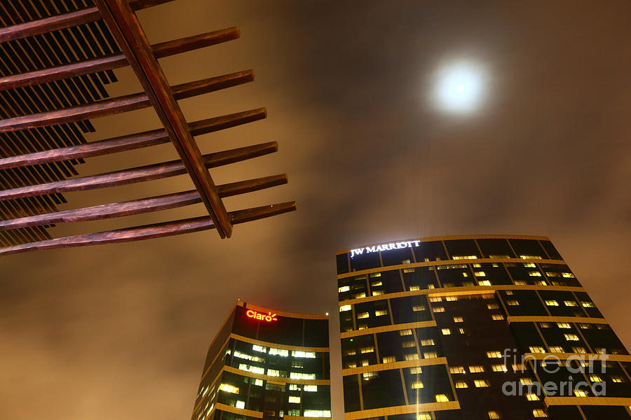 Architecture Photograph - JW Marriott Hotel Lima by Moonlight by James Brunker