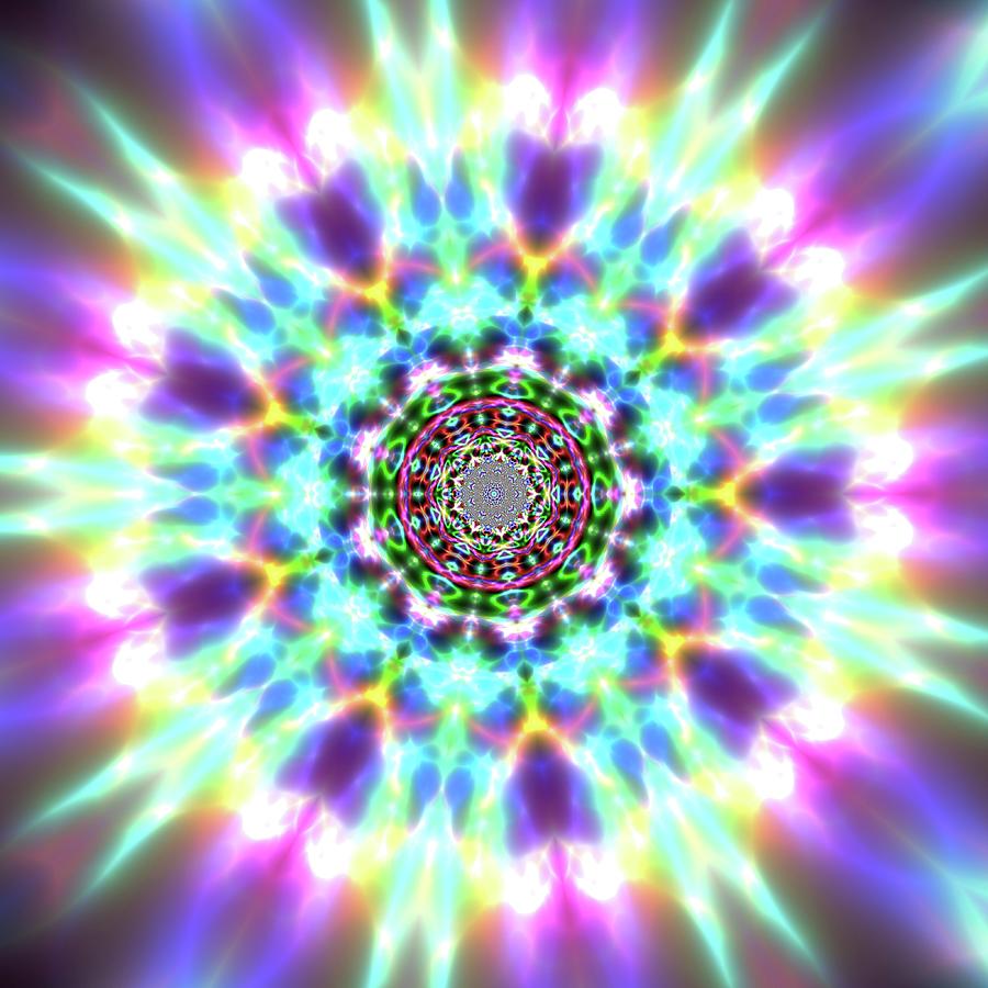 Mandala Digital Art - Jyoti Ahau 999 by Robert Thalmeier Mandala Digital Art - Jyoti Ahau 999 by Robert Thalmeier