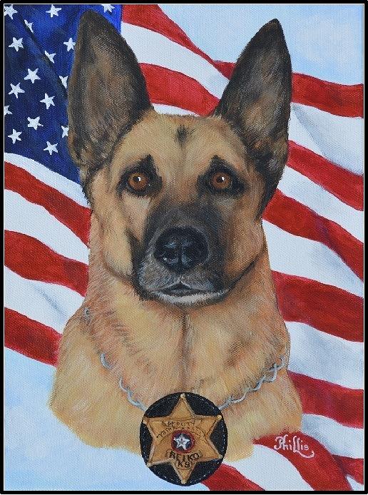 K9 Reiko Painting by D Phillis Cook | Fine Art America