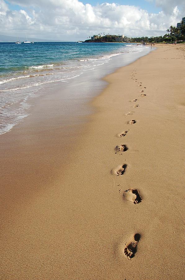 Kaanapali Footprints in the Sand Photograph by Christine Owens Kaanapali Footprints in the Sand Photograph by Christine Owens