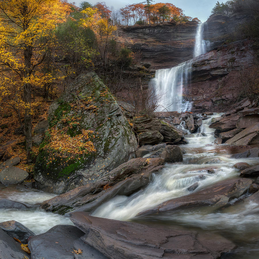 Waterfall Photograph - Kaaterskill Falls Autumn Square by Bill Wakeley