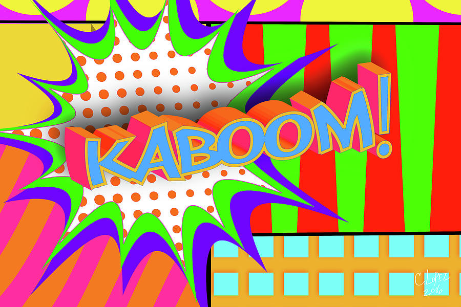 Abstract Painting - Kaboom - Pop Art Explosion by Christian Lopez