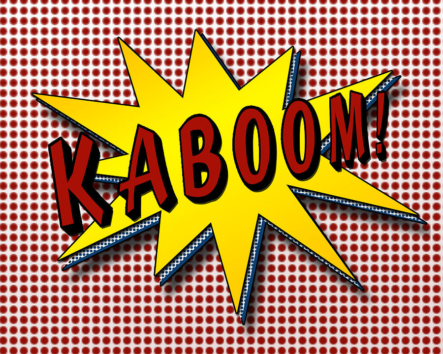 Superhero Digital Art - Kaboom Pop Art by Suzanne Barber