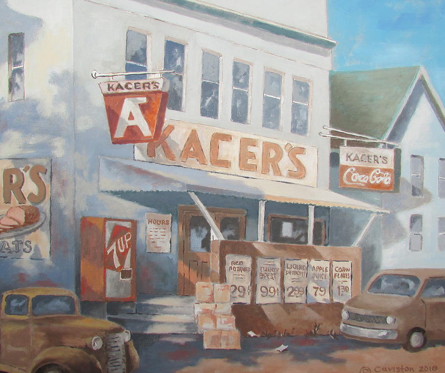 Kacers Store Painting by Tony Caviston
