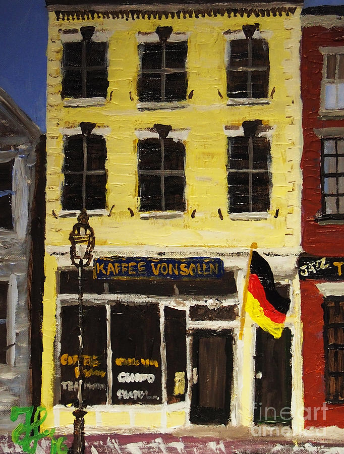 Kaffee Vonsolln Painting by Francois Lamothe