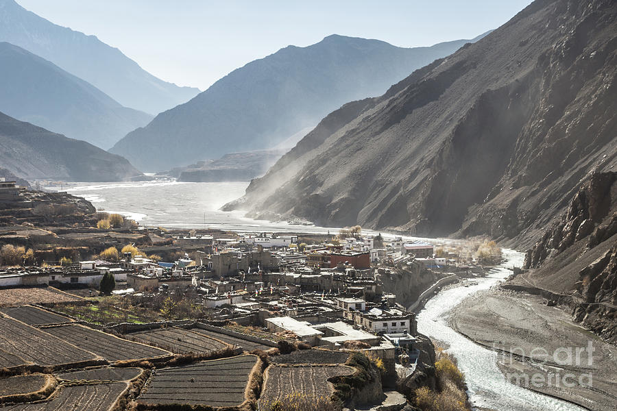 Kagbeni village in the Lower Mustang valley in Nepal Photograph by Didier Marti