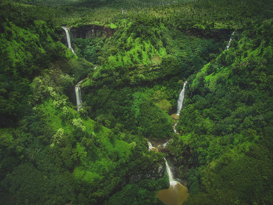 Kahili Falls Aerial Photograph by Andy Konieczny
