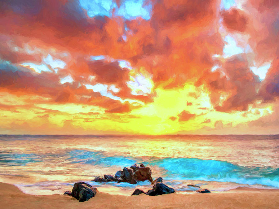 Kailua-Kona Sunset Painting by Dominic Piperata