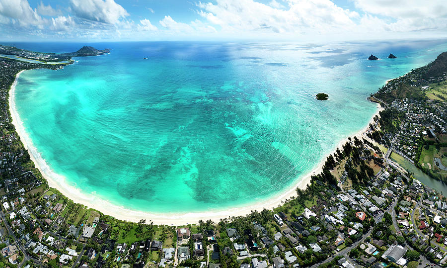 Paradise Photograph - Kailua - Lanikai overview by Sean Davey