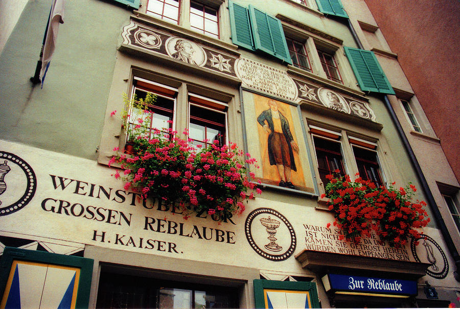 Vintage Photograph - Kaisers Reblaube in Zurich Switzerland by Susanne Van Hulst