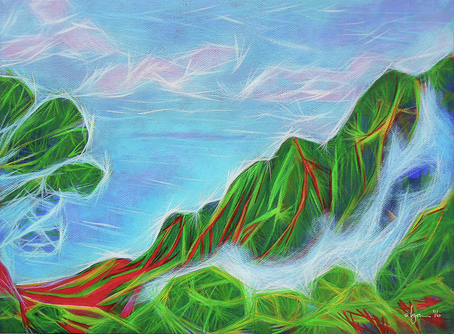 Kalalau Mists Painting by Angela Treat Lyon